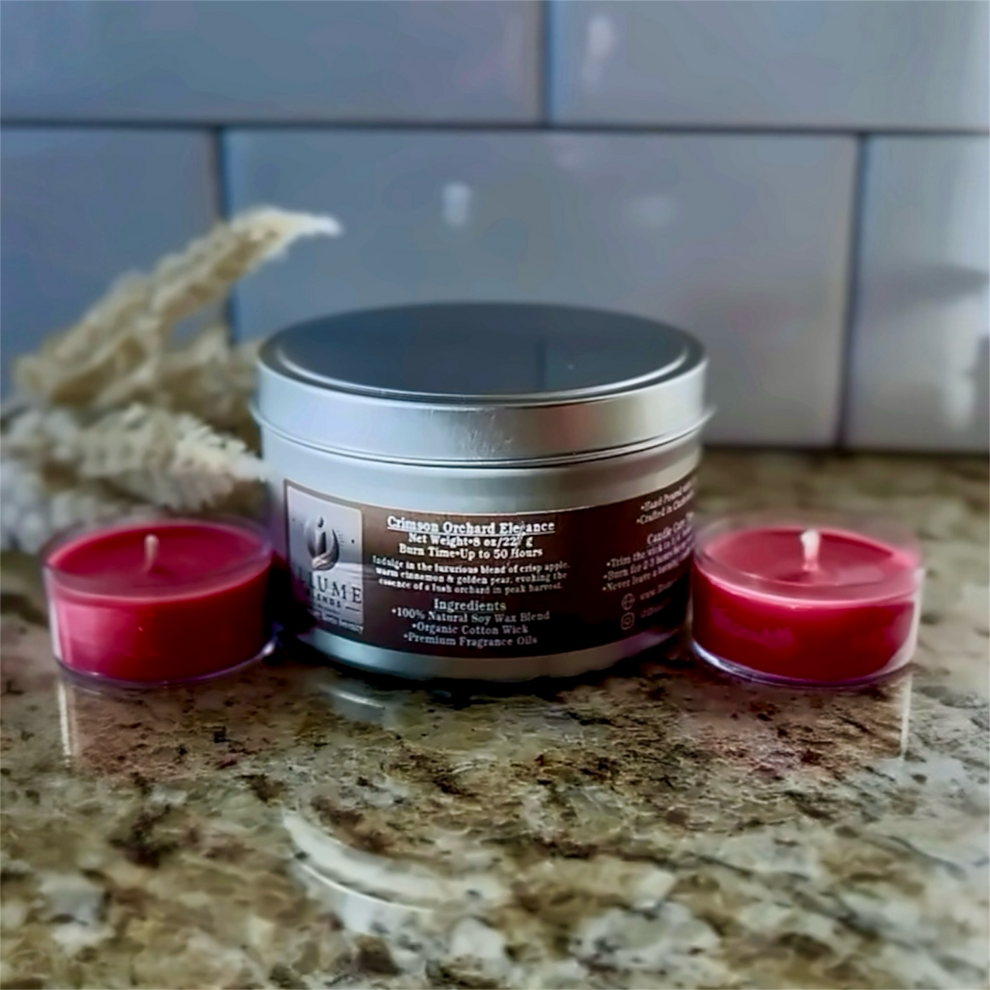 Crimson Orchard Elegance | Luxury Candle