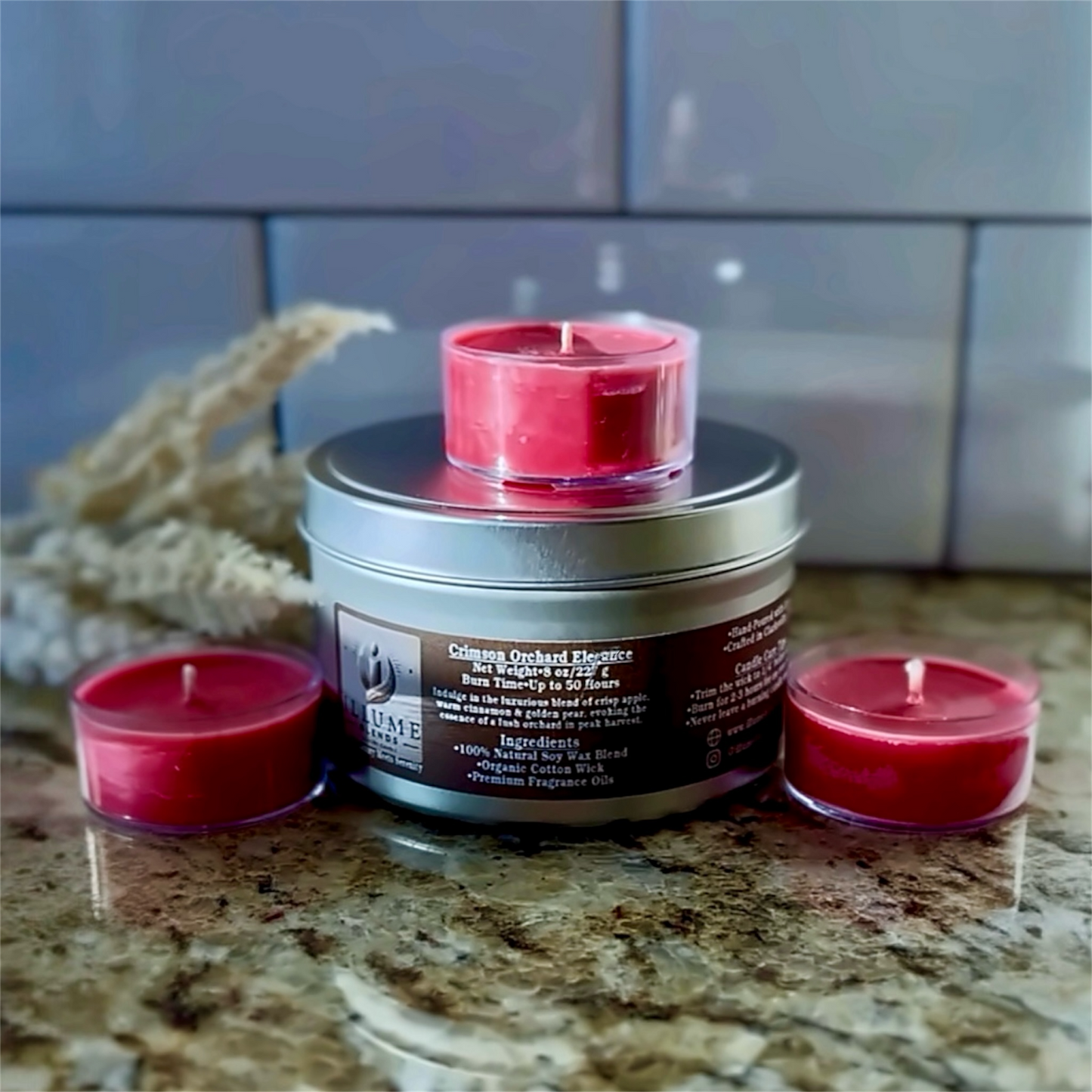 Crimson Orchard Elegance | Luxury Candle